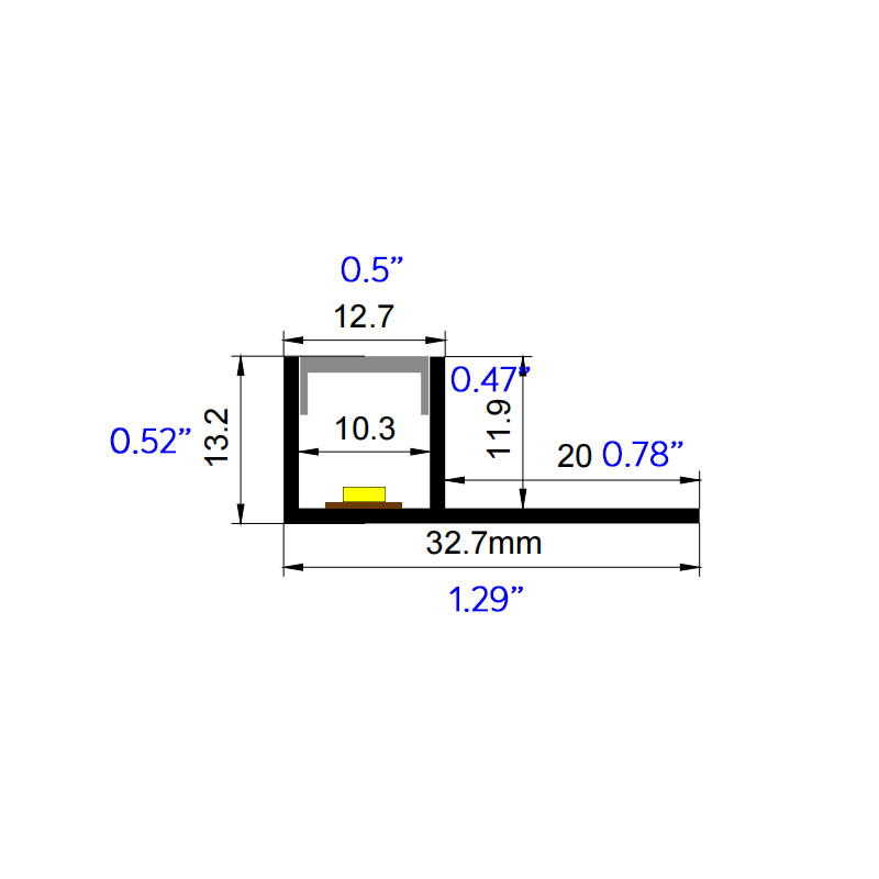 Arched Tile Niche LED Light Profile Trim - 10mm Light Line Arched Tile Niche LED Light Profile Trim - 10mm Light Line